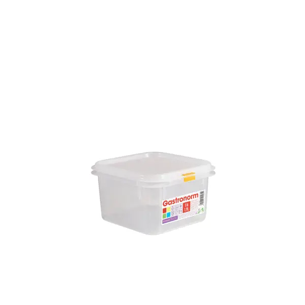 Genware Clear Polypropylene Gn 1/6 Food Container – 100 Mm, Pack Of 12 1
