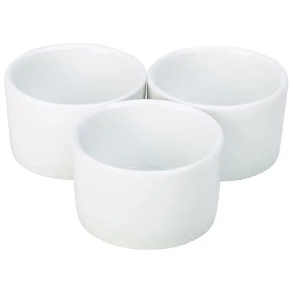 Genware Contemporary Porcelain Ramekins – 6.5Cm Smooth Finish, Set Of 6 1