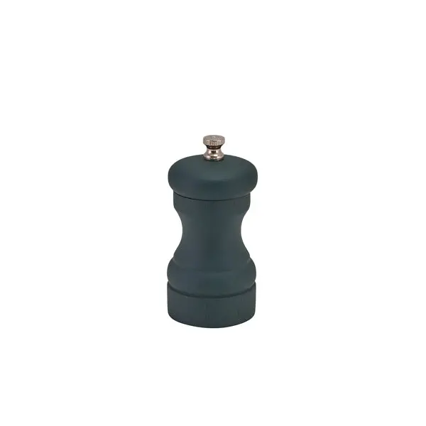Genware Dark Green Wooden Salt And Pepper Grinder – Compact 10Cm Design, 6-Pack 1