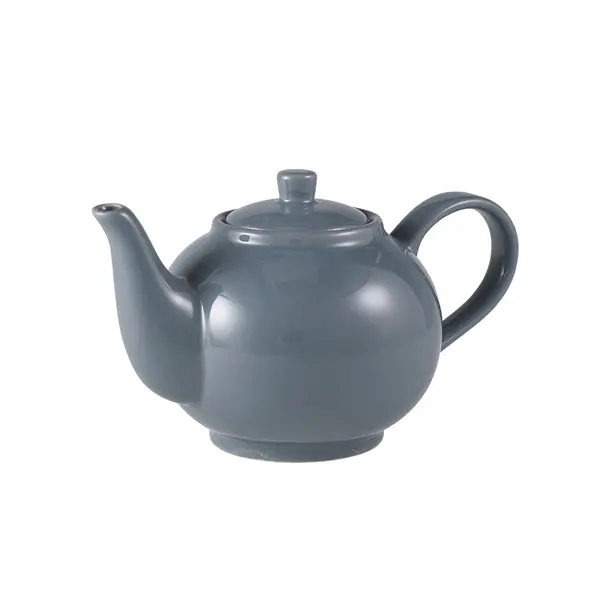 Genware Grey Porcelain Teapot – 45 Cl (15.75 Oz), Set Of 6 1