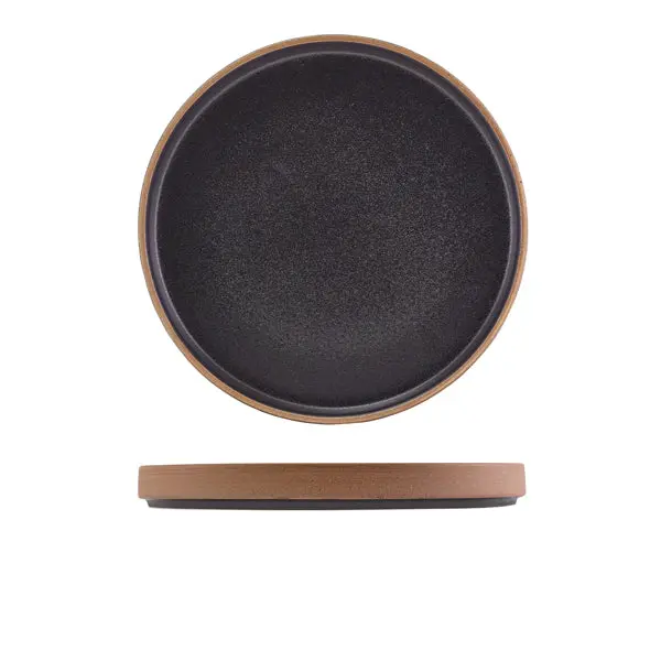 Genware Kava Black Raw-Edge Wall Display Plate – 25 Cm, 6 Per Case 1