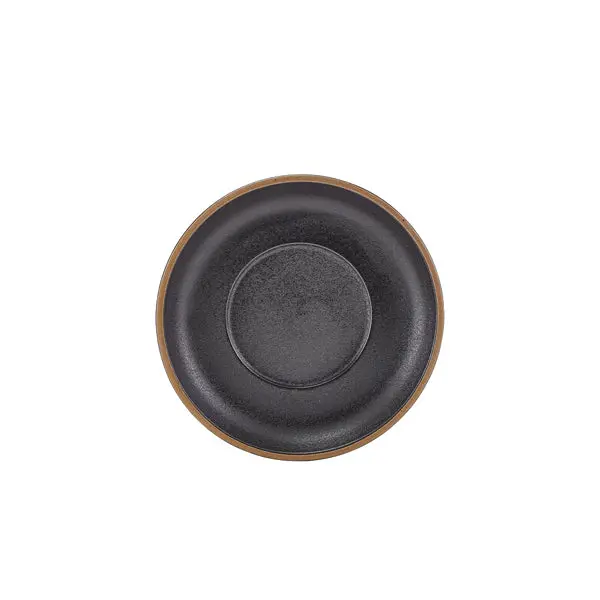 Genware Kava Matte Black Stoneware Saucer – 16 Cm, 6 Per Case 1