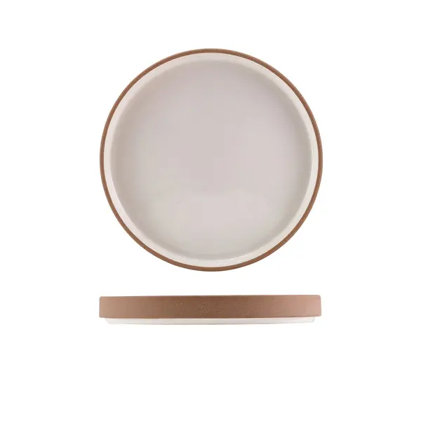 Genware Kava White Raw-Wall Presentation Plate – 20 Cm Stoneware (6 Per Case) 1