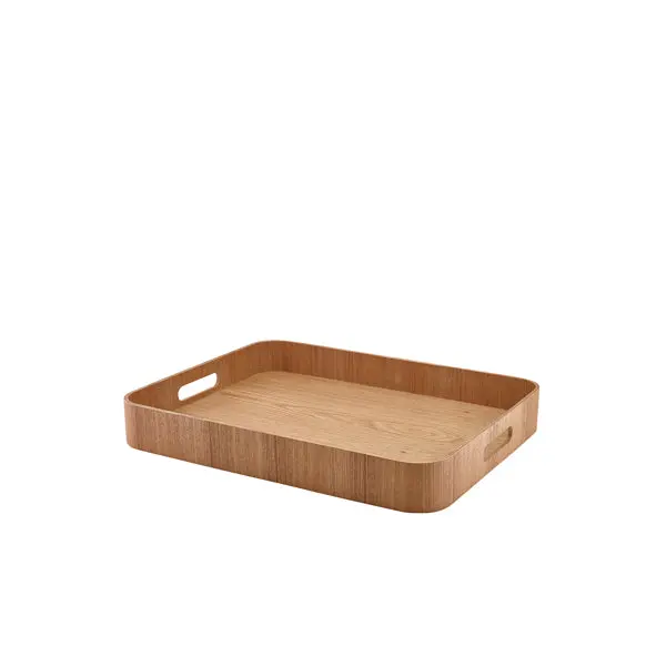 Genware Light Wood Veneer Butler’S Tray – 45.5 × 36 Cm, Single Unit 1