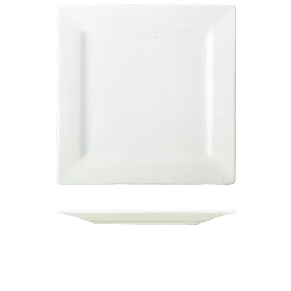 Genware Porcelain Square Serving Plate – 30Cm (12") | Pack Of 6 1