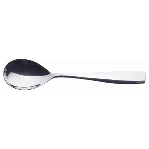 Genware Square Dessert Spoon – 18/0 Stainless Steel, Dozen 1