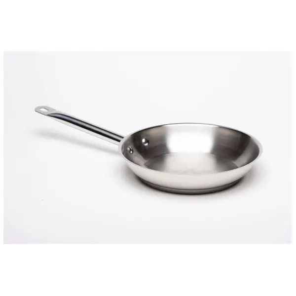 Genware Stainless Steel Fry Pan – 28 Cm Diameter × 5.5 Cm Height 1