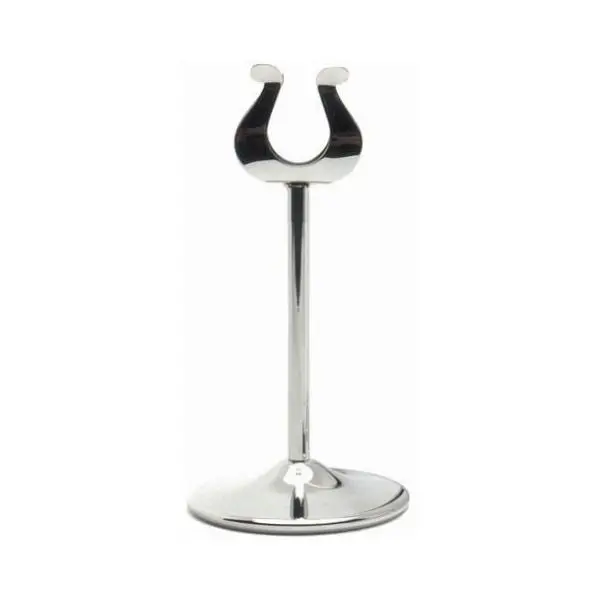 Genware Stainless Steel Menu Stand – Compact 10Cm (4") Tabletop Display 1