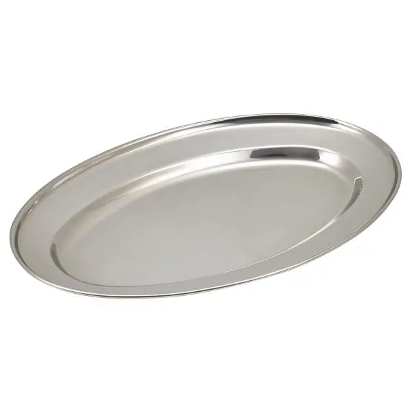 Genware Stainless Steel Oval Platter – 30 Cm (12 Inch), Elegant Serving Tray, Single 1