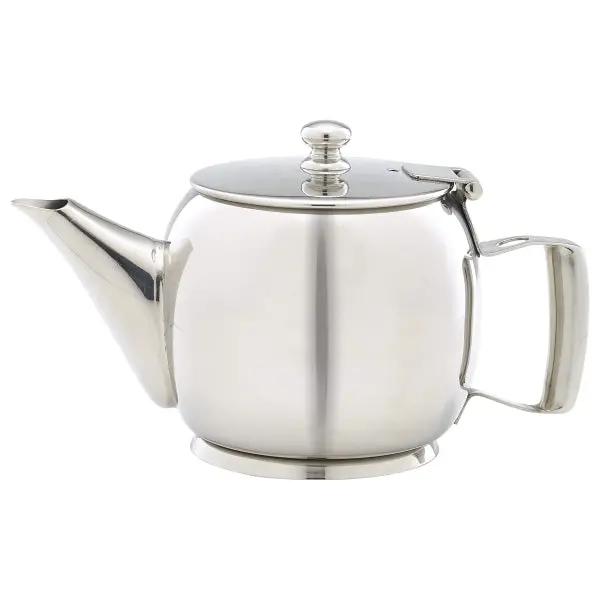 Genware Stainless Steel Premier Teapot – 40 Cl (14 Oz), Single Unit 1