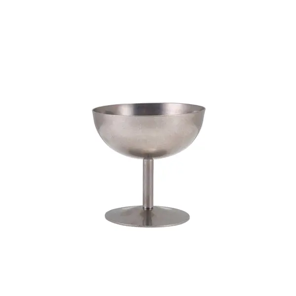Genware Vintage Steel Stemmed Sundae Cup – 10Cm Height, 12 Per Case 1