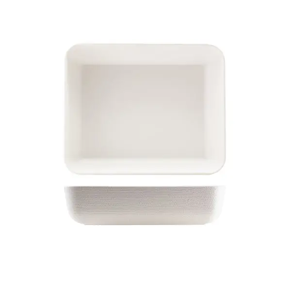 Genware White Melamine Jute-Style Gn 1/2 Deep Dish 1