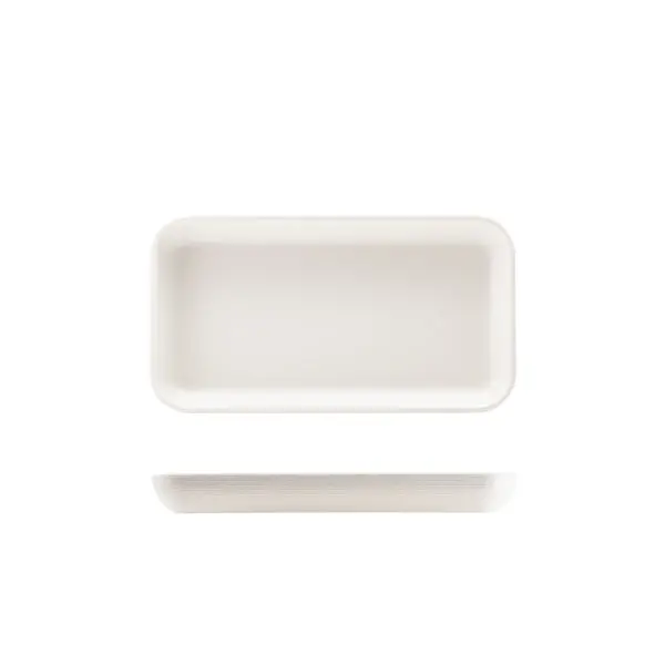 Genware White Melamine Jute-Style Gn 1/3 Platter 1