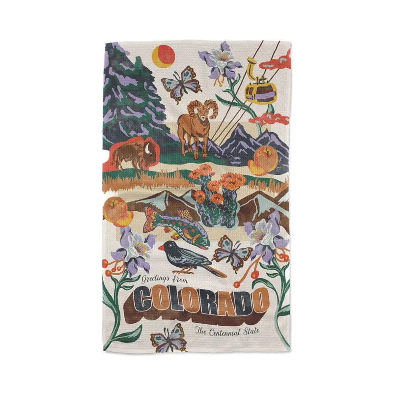 Geoweave™ Colorado-Themed Tea Towel By Geometry House 1