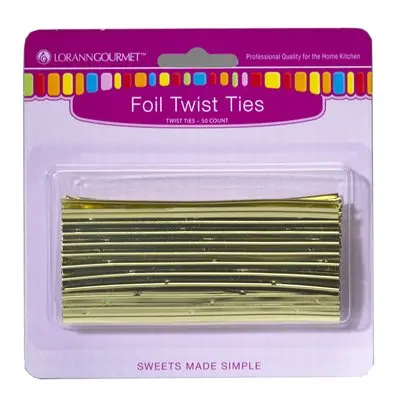 Gold Foil Twist Ties For Festive, Premium Presentation 1