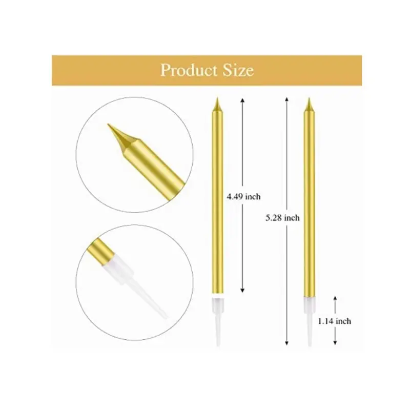 Gold Metallic Candles – Sld Elegant Party Candle Set 1