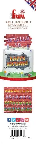 Graffiti-Style Uppercase Alphabet & Number Cookie Cutter Set 1