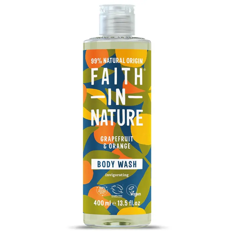 Grapefruit & Orange Body Wash – Faith In Nature, 400Ml Uplifting Skin Cleanser 1