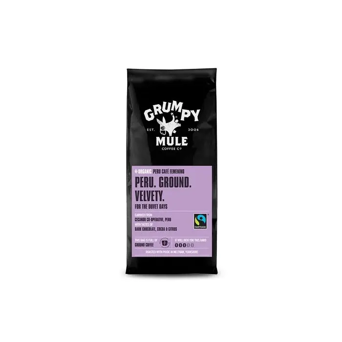 Grumpy Mule Café Femenino Peru Whole Bean Coffee – 6 Bags (227G Each) 1