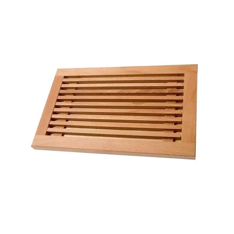 Handcrafted Beechwood Bread Board – Natural Wood Serving Platter, 40 × 25 Cm 1