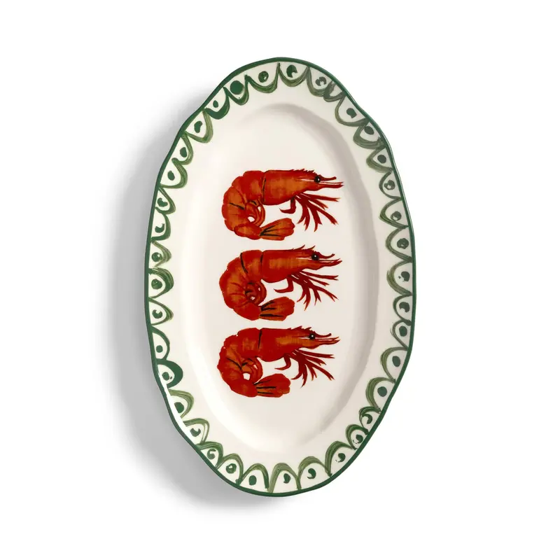Handcrafted Prawn-Shaped Ceramic Serving Platter – 34.5 Cm Diameter 1