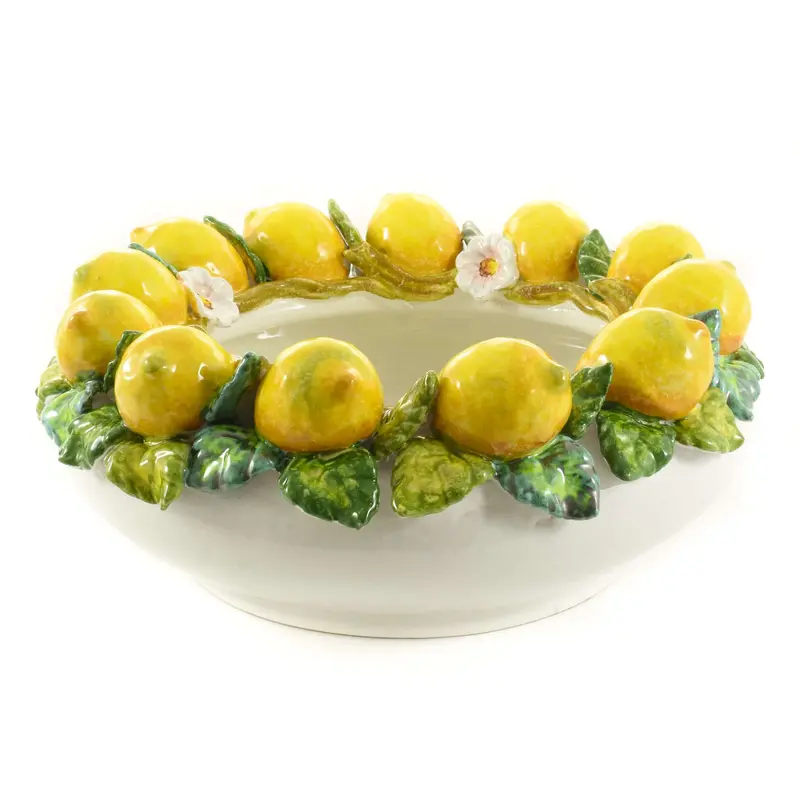 Handcrafted Tuscan Lemon-Shaped Serving Bowl, 35Cm 1