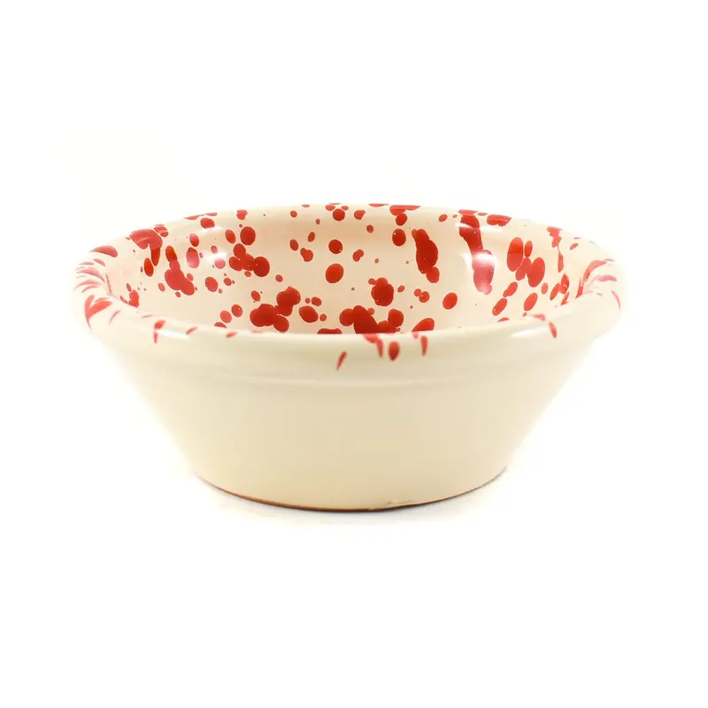 Handmade Puglia Red Splatter Ceramic Bowl – 12Cm Diameter 1