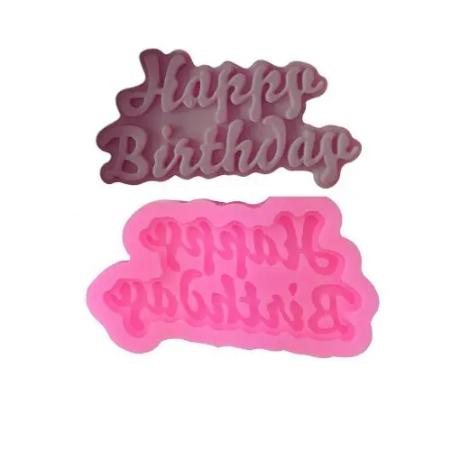 Handwritten 'Happy Birthday' Script Silicone Mold 1