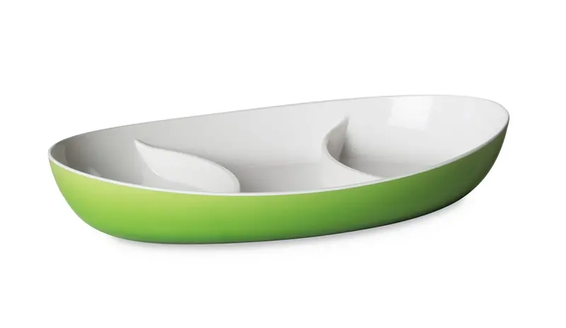 Harfield Green 3-Section Acrylic Serving Tray 1