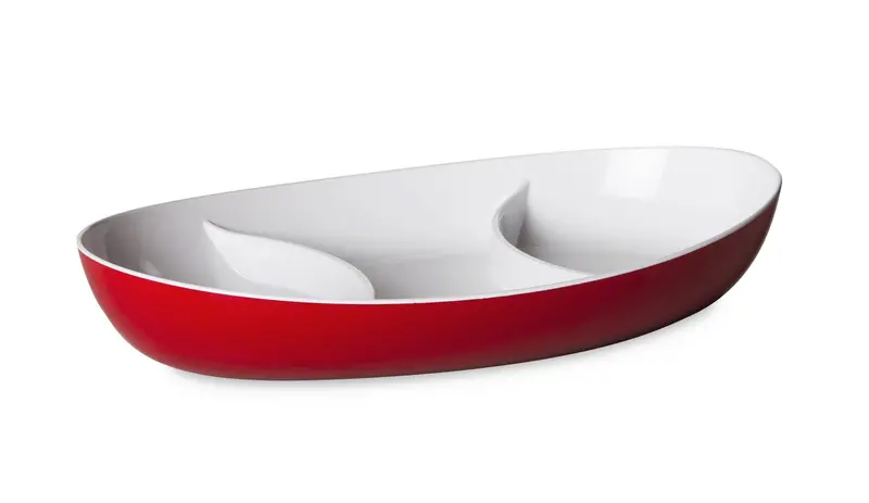 Harfield Red 3-Section Acrylic Serving Tray 1