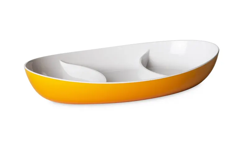Harfield Yellow 3-Section Acrylic Serving Tray 1