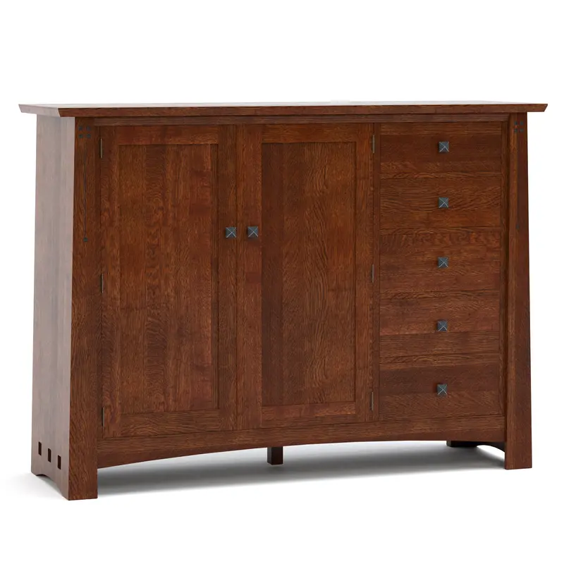 Highlands Low Armoire With Slatted Doors 1