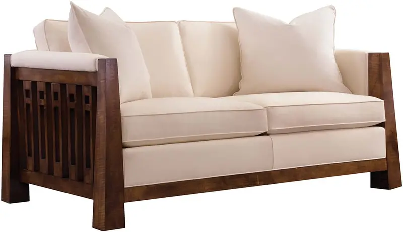 Highlands Two-Seat Loveseat With Rolled Arms And Tailored Upholstery 1