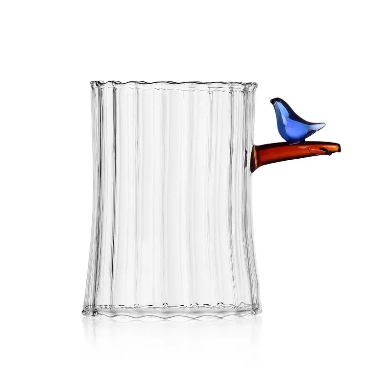 Ichendorf Milano Blue Bird-Shaped Tealight Holder – 12 Cm Artisan Glass 1