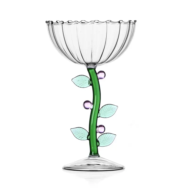 Ichendorf Milano Pink Flower-Optic Coupe Glass – 240Ml 1