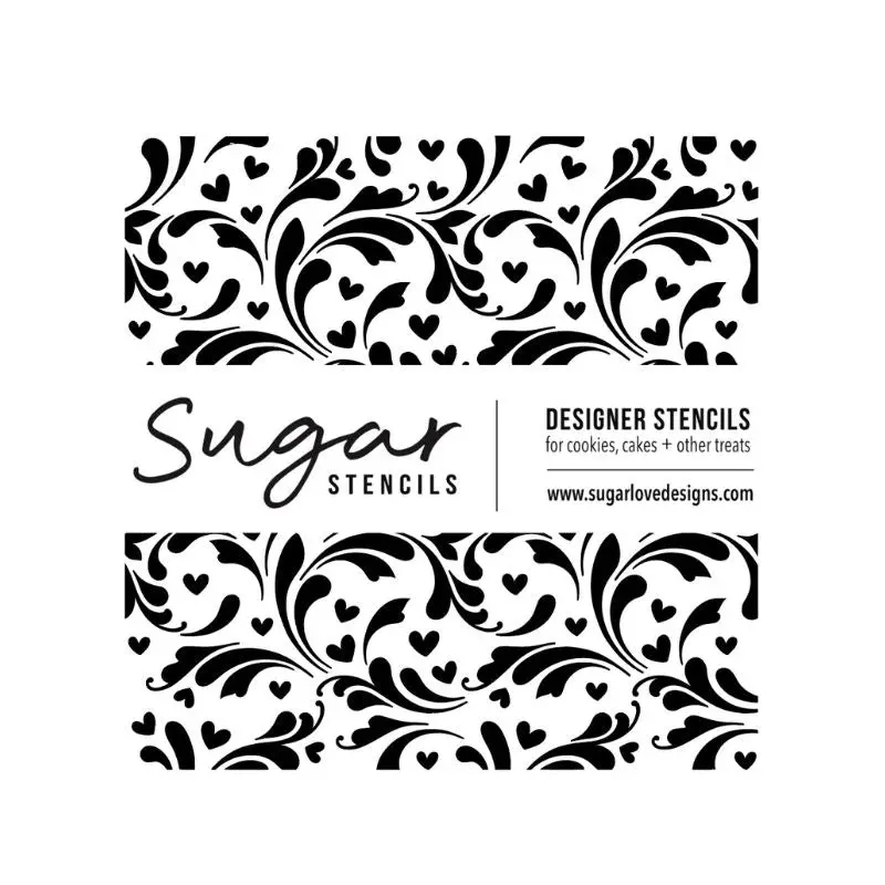 Intricate Heart Filigree Sugar Stencil 1