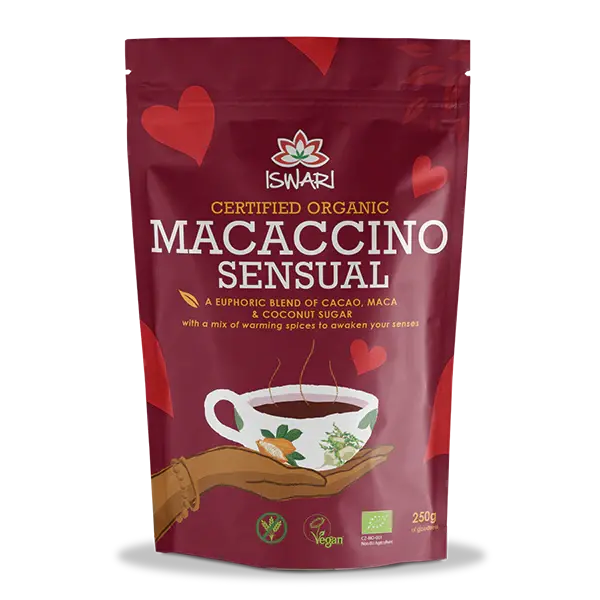 Iswari Macaccino Sensual Blend – 300G Organic Superfood Coffee Alternative 1