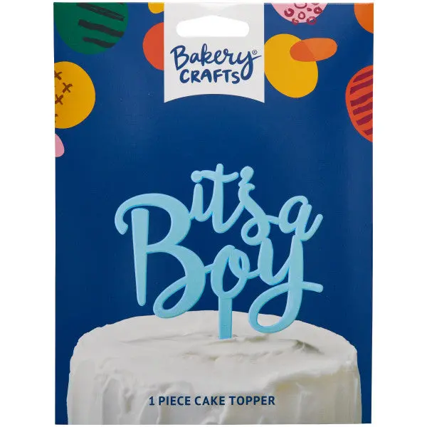 'It'S A Boy' Gender Reveal Cake Topper With Blue Accents 1