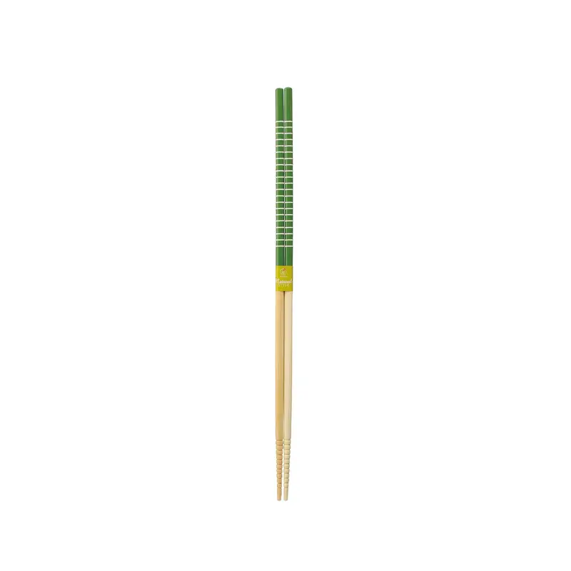 Japanese Green Stripe Chopsticks – Eco-Friendly Bamboo Cooking Utensils, 33Cm 1