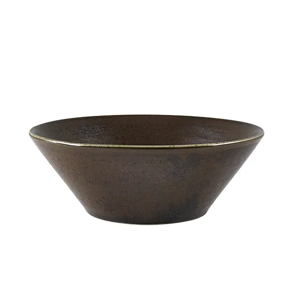 Jet Black Terra Porcelain Conical Bowls – 16 Cm Diameter, Pack Of 6 1