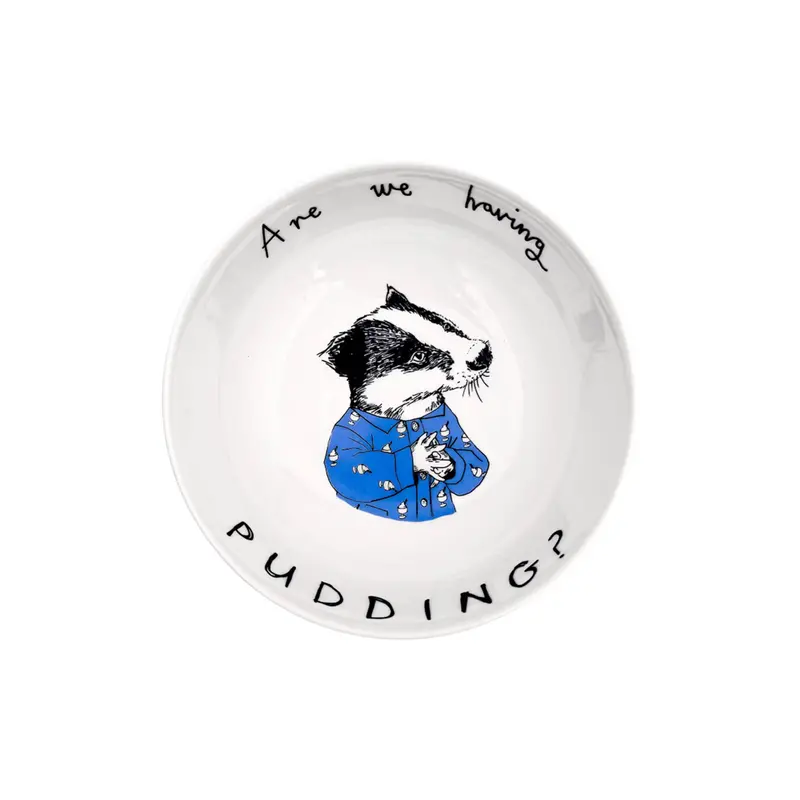 Jimbob Art 'Are We Having Pudding?' Badger Ceramic Dessert Bowl (15.7 Cm) 1
