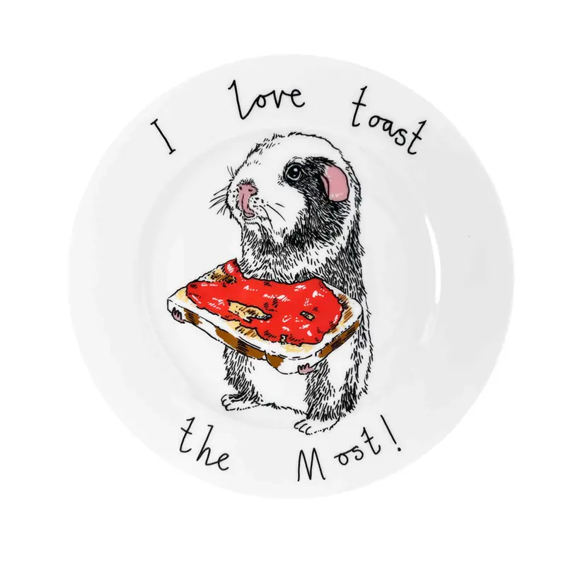 Jimbob Art 'I Love Toast The Most' Ceramic Side Plate – 20Cm 1