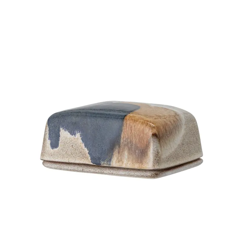 Jules Grey Handcrafted Stoneware Butter Dish 1