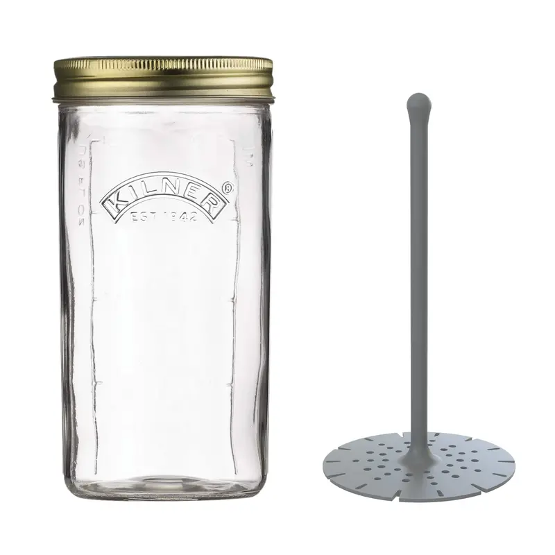 Kilner Pickle Jar With Stainless Steel Lifter – 1-Litre Fermentation & Storage Jar 1