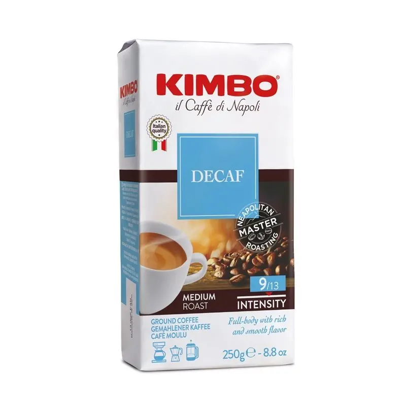 Kimbo Decaffeinated Ground Coffee – 250G Italian-Style Mild Roast 1