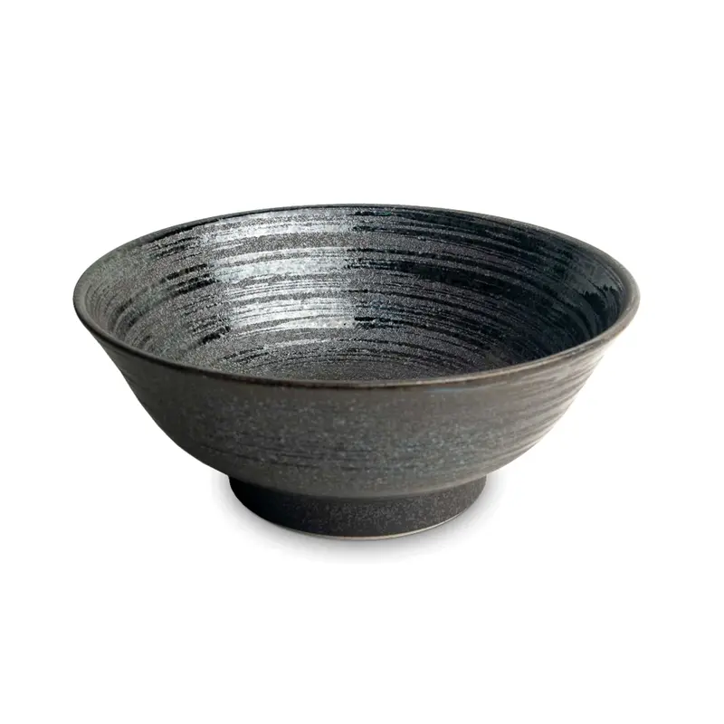 Kuromaru Ramen Bowl – 22 Cm Glossy Black Round Bowl 1