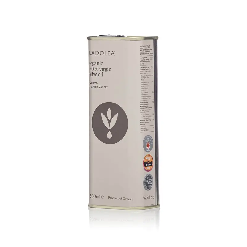 Ladolea Patrinia Delicate Organic Extra Virgin Olive Oil – Tin, 500Ml 1