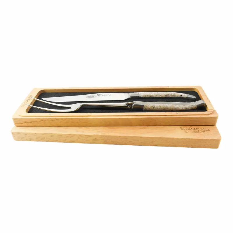 Laguiole En Aubrac Oyster Shell Carving Set – Artisanal Meat & Cheese Tools 1