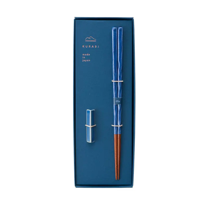 Lancewood Navy Luxury Chopstick Gift Set – 23Cm Deep-Tone Elegant Japanese Dining Pair 1