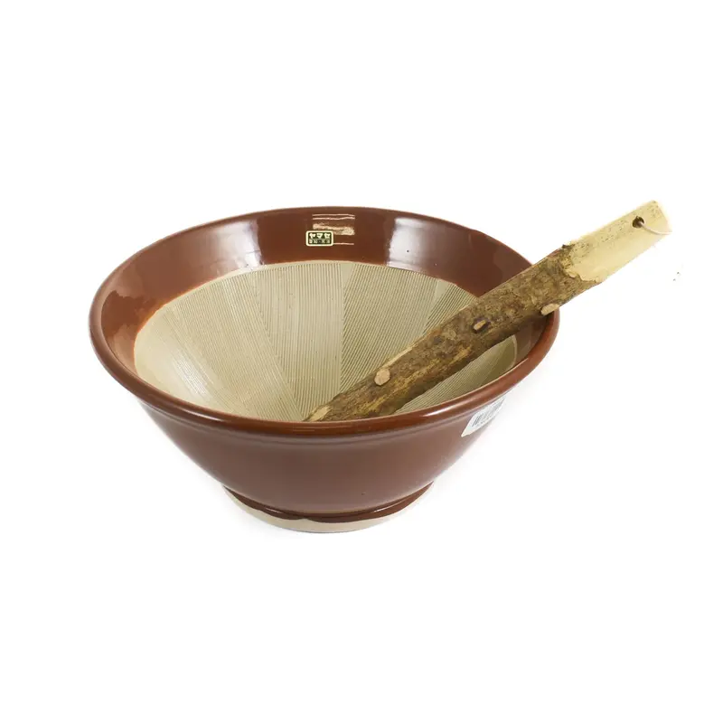 Large Japanese Suribachi Ceramic Mortar And Pestle Set 1